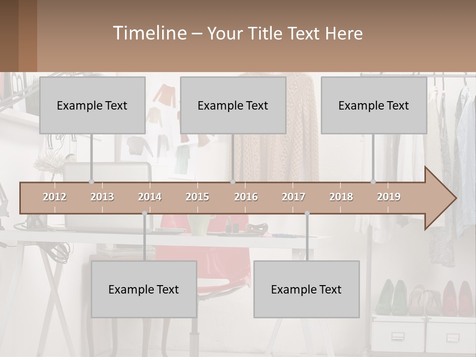 A Room With A Desk And A Laptop On It PowerPoint Template