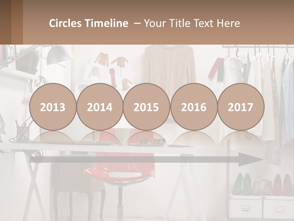 A Room With A Desk And A Laptop On It PowerPoint Template