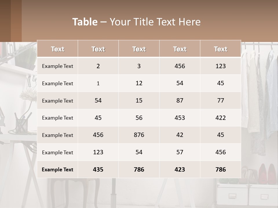 A Room With A Desk And A Laptop On It PowerPoint Template