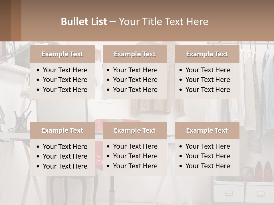 A Room With A Desk And A Laptop On It PowerPoint Template