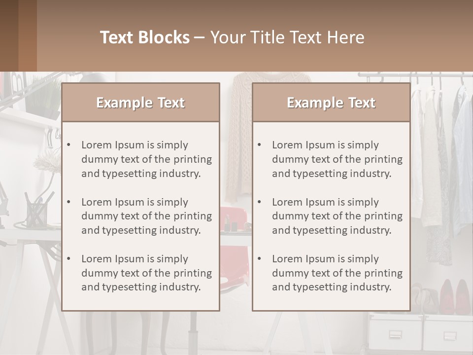 A Room With A Desk And A Laptop On It PowerPoint Template