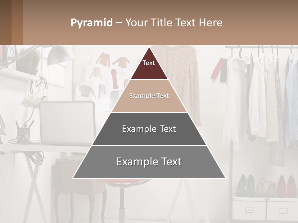 A Room With A Desk And A Laptop On It PowerPoint Template