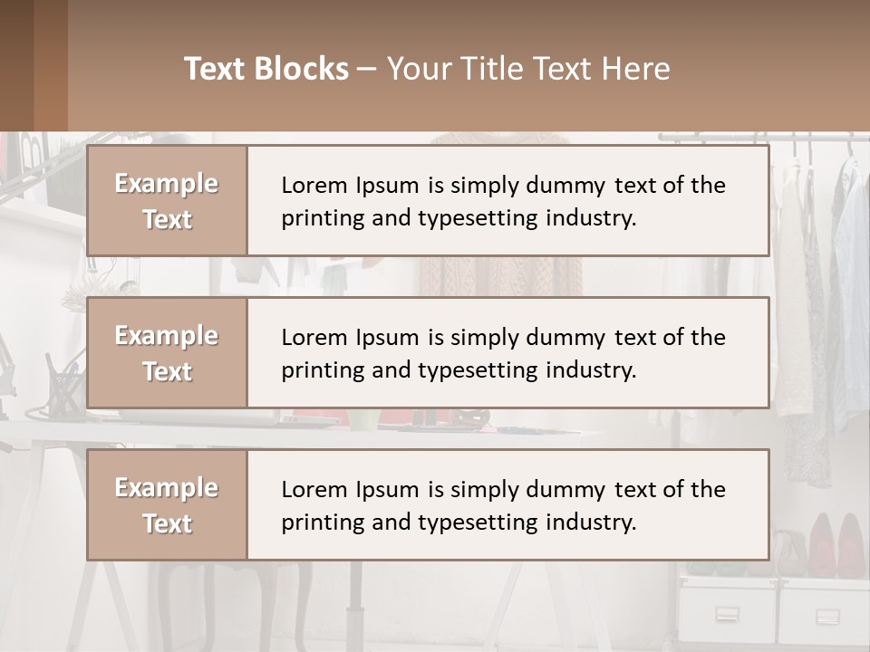 A Room With A Desk And A Laptop On It PowerPoint Template