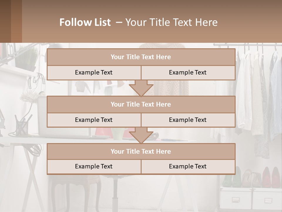 A Room With A Desk And A Laptop On It PowerPoint Template