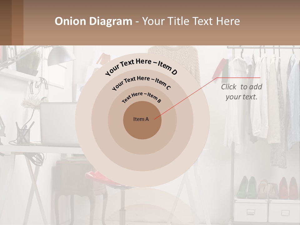 A Room With A Desk And A Laptop On It PowerPoint Template
