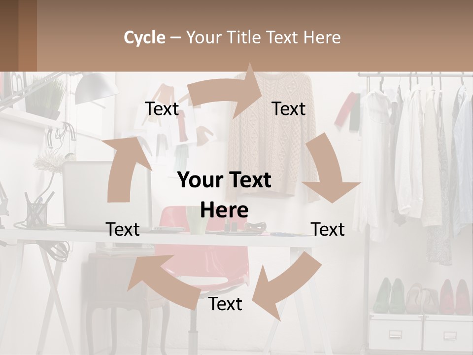 A Room With A Desk And A Laptop On It PowerPoint Template