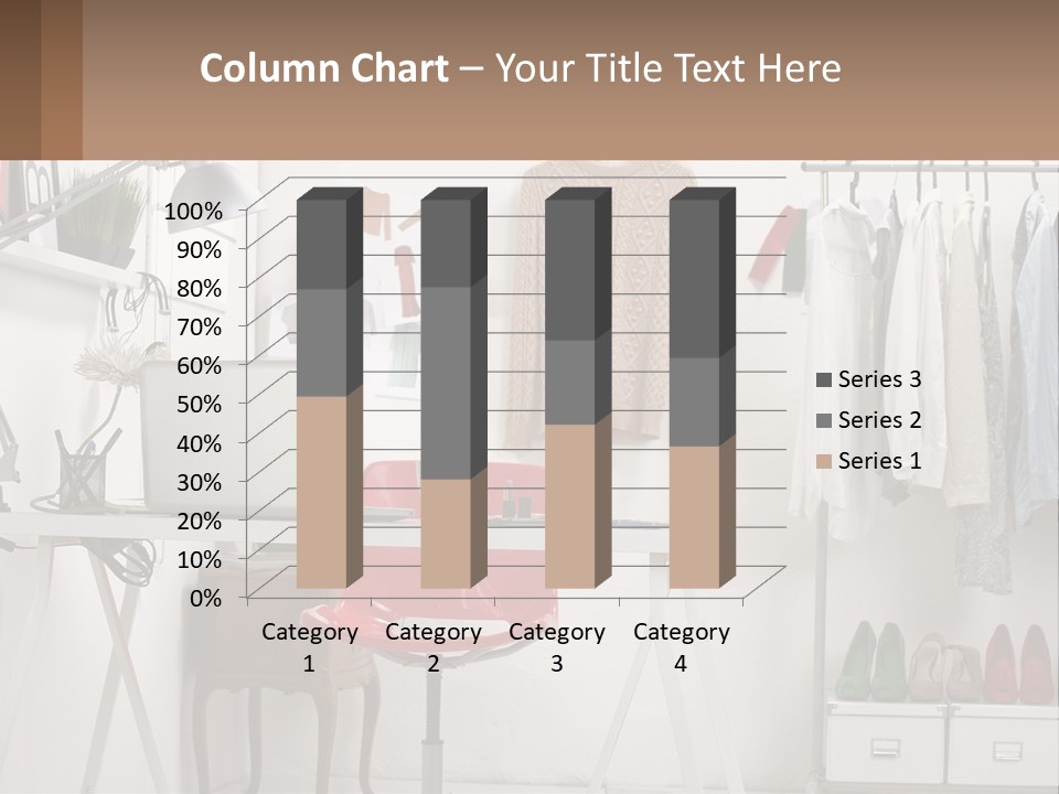 A Room With A Desk And A Laptop On It PowerPoint Template