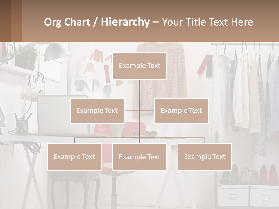 A Room With A Desk And A Laptop On It PowerPoint Template