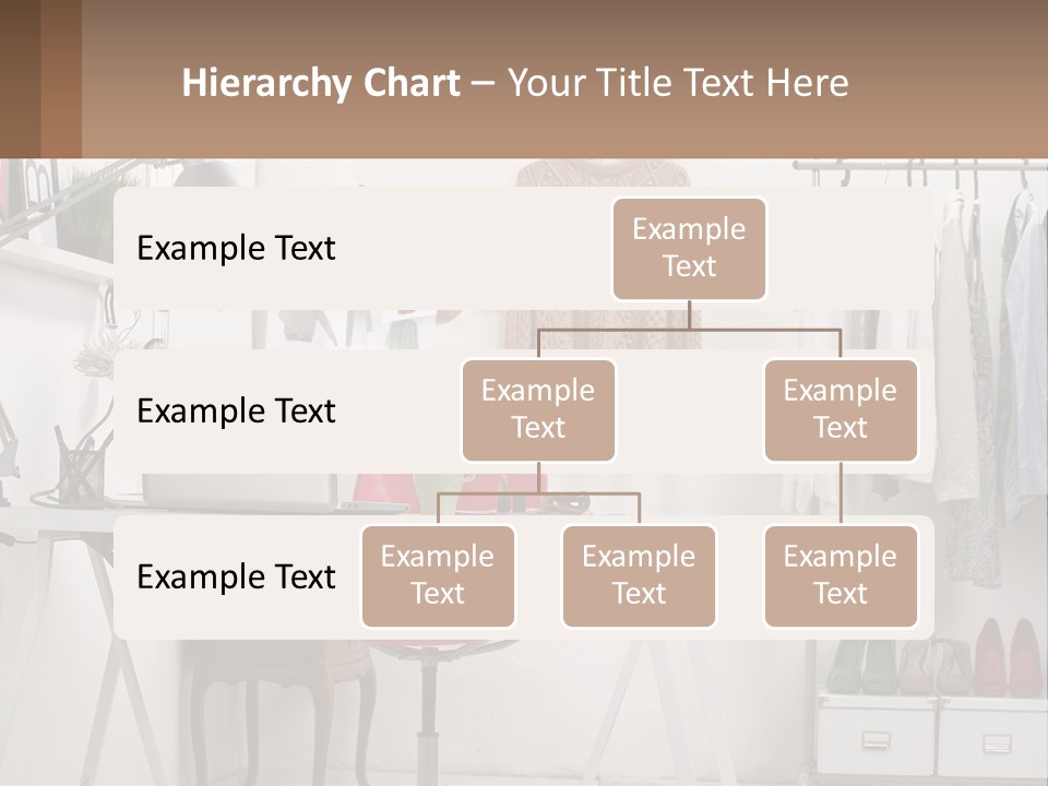 A Room With A Desk And A Laptop On It PowerPoint Template
