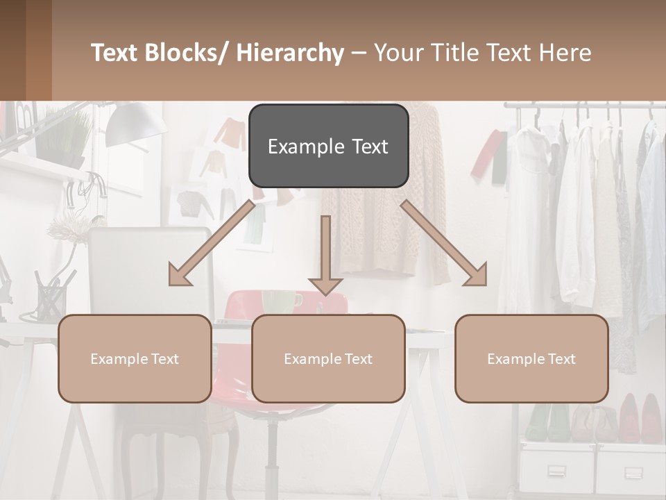 A Room With A Desk And A Laptop On It PowerPoint Template