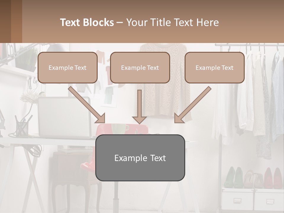 A Room With A Desk And A Laptop On It PowerPoint Template