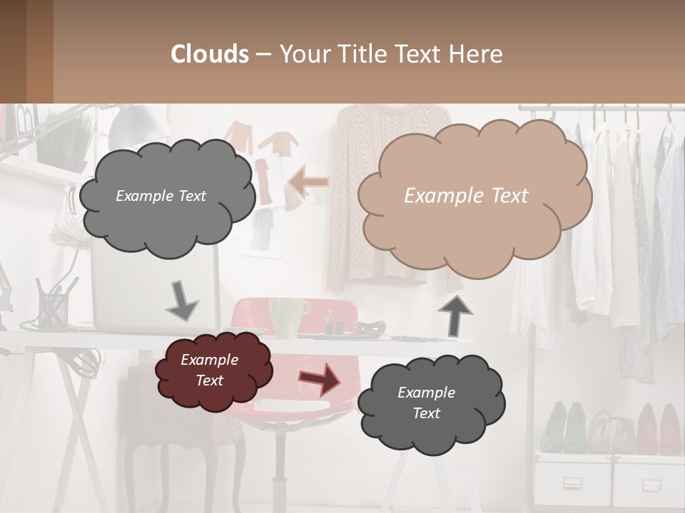 A Room With A Desk And A Laptop On It PowerPoint Template