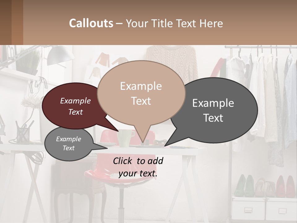 A Room With A Desk And A Laptop On It PowerPoint Template