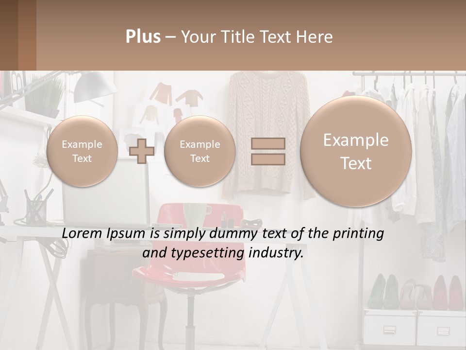 A Room With A Desk And A Laptop On It PowerPoint Template