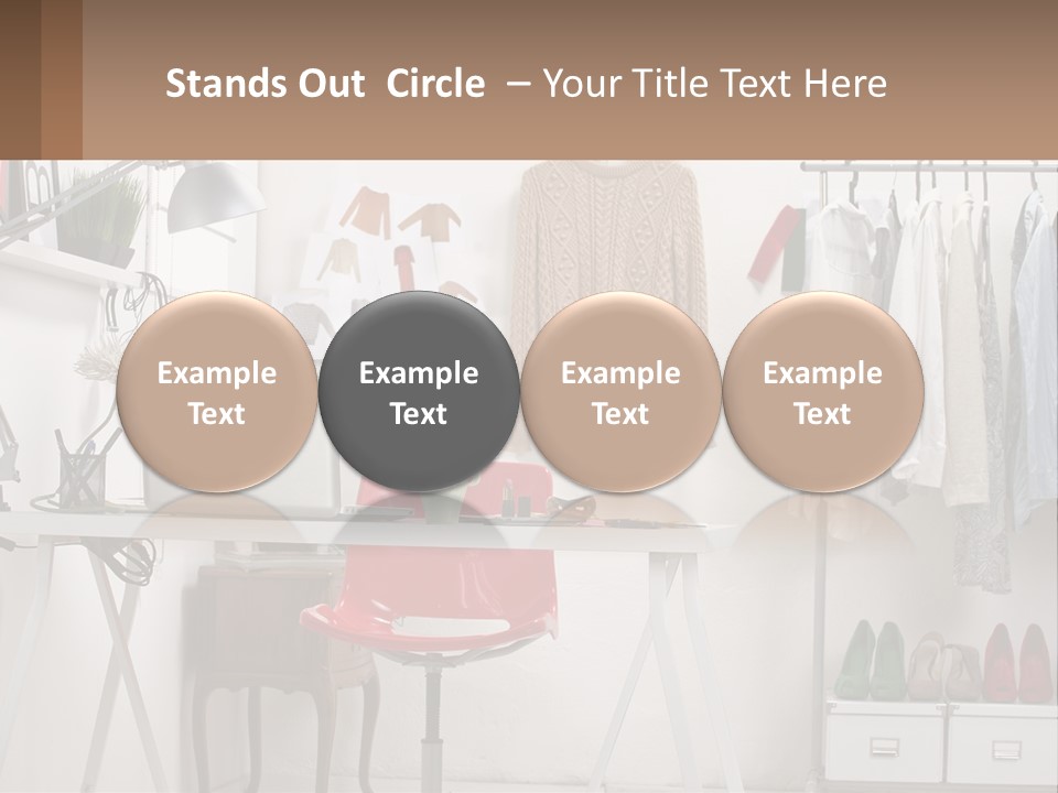 A Room With A Desk And A Laptop On It PowerPoint Template