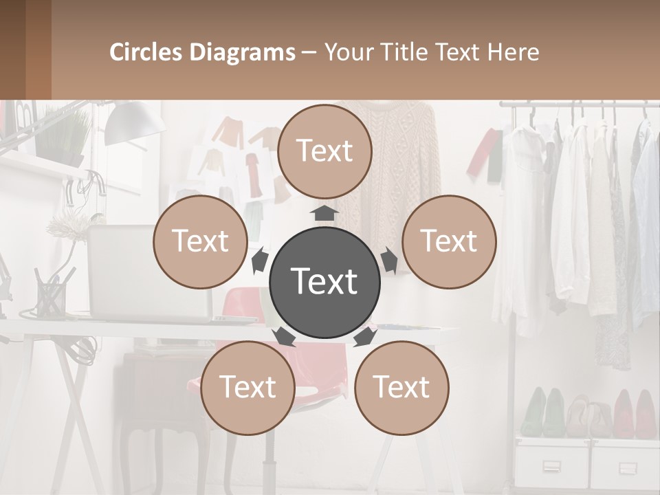 A Room With A Desk And A Laptop On It PowerPoint Template
