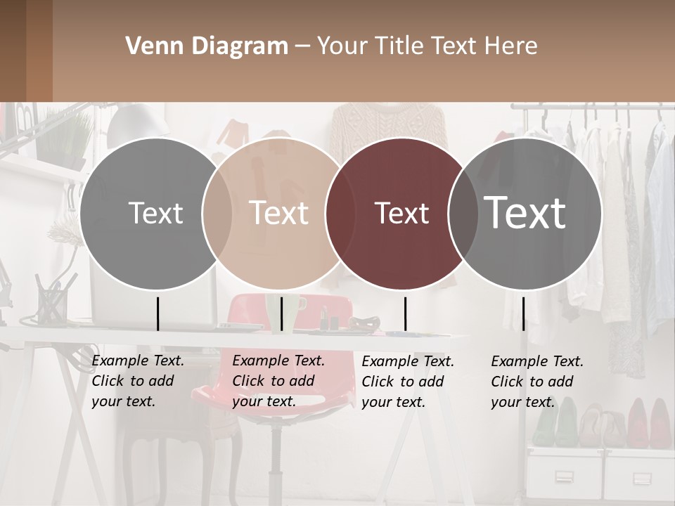 A Room With A Desk And A Laptop On It PowerPoint Template