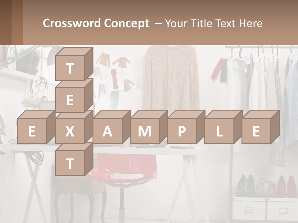 A Room With A Desk And A Laptop On It PowerPoint Template