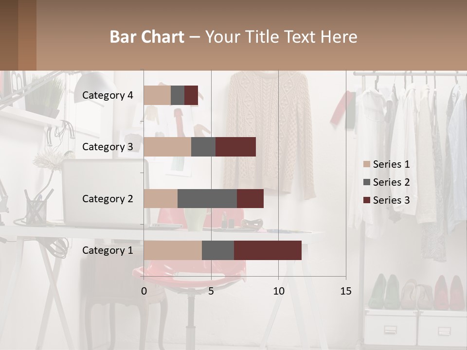 A Room With A Desk And A Laptop On It PowerPoint Template