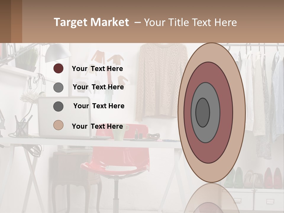 A Room With A Desk And A Laptop On It PowerPoint Template