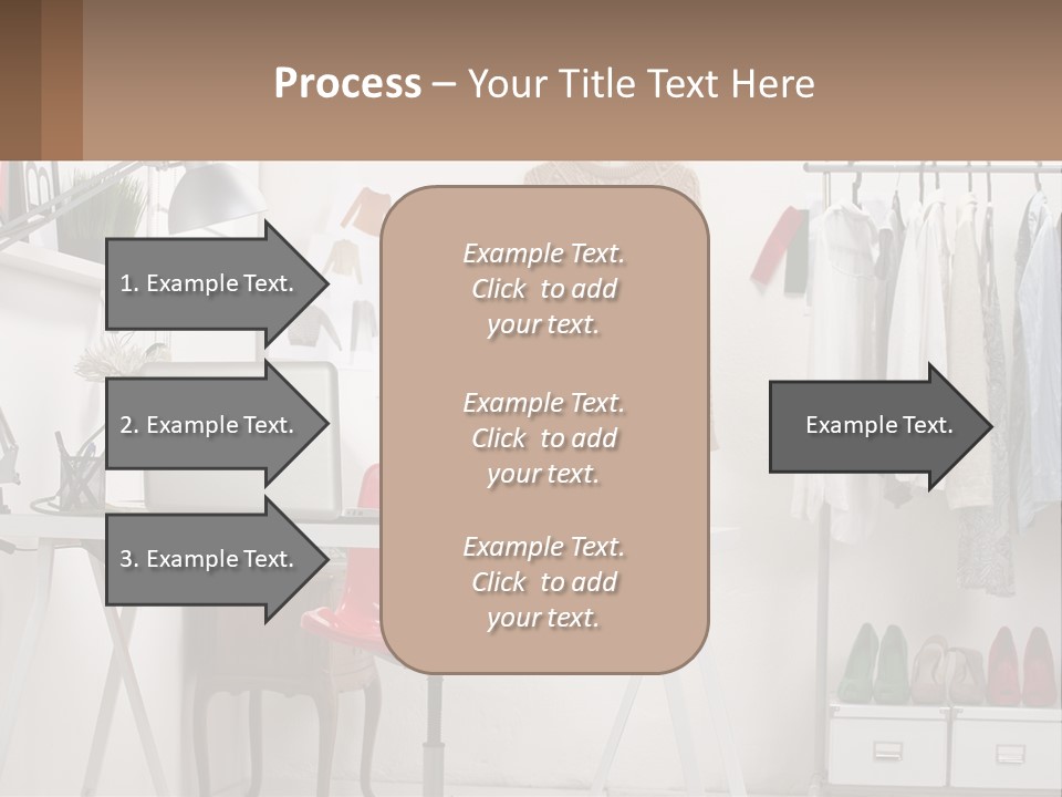 A Room With A Desk And A Laptop On It PowerPoint Template
