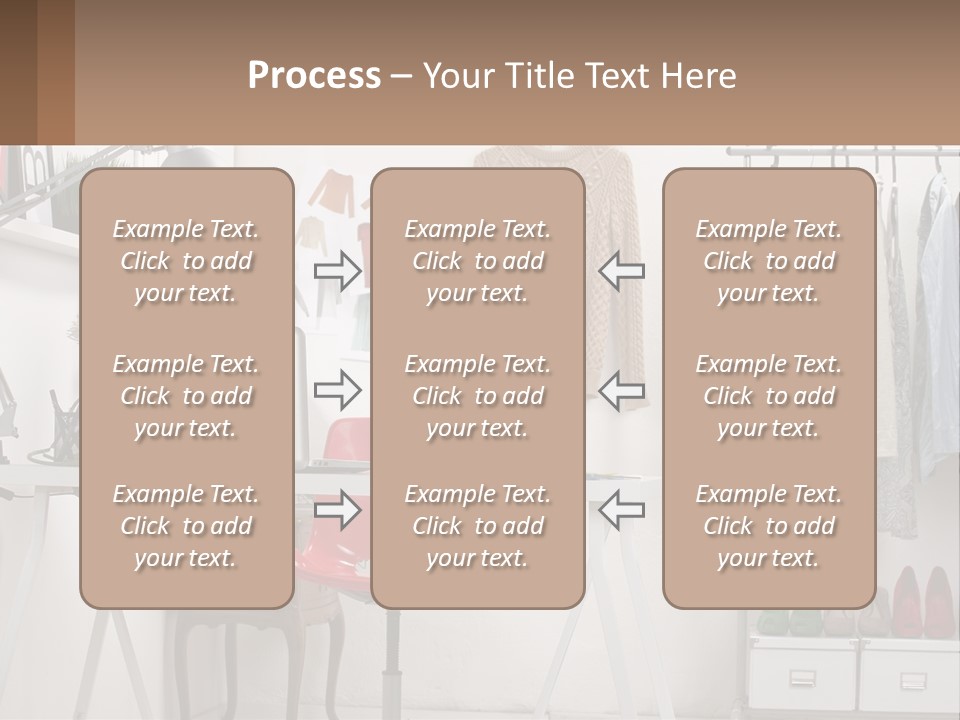 A Room With A Desk And A Laptop On It PowerPoint Template