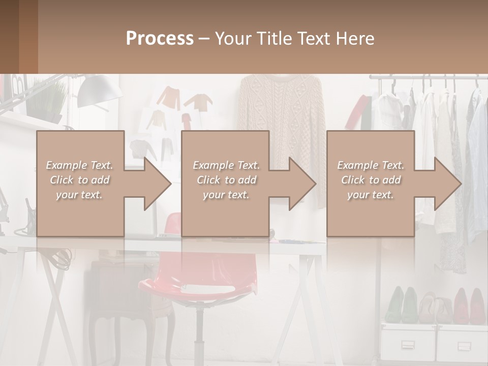 A Room With A Desk And A Laptop On It PowerPoint Template