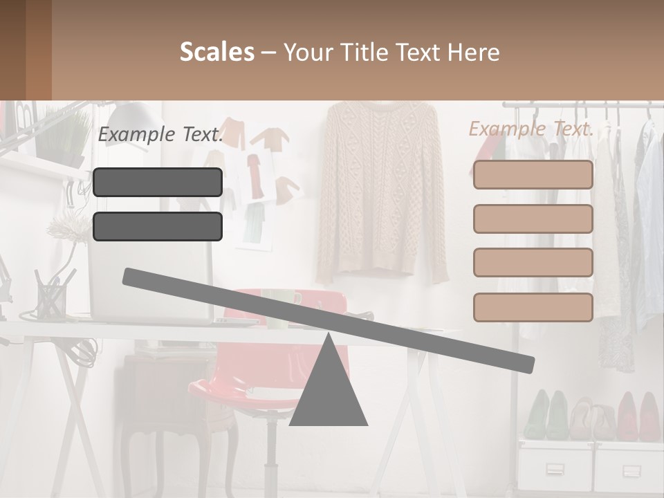 A Room With A Desk And A Laptop On It PowerPoint Template