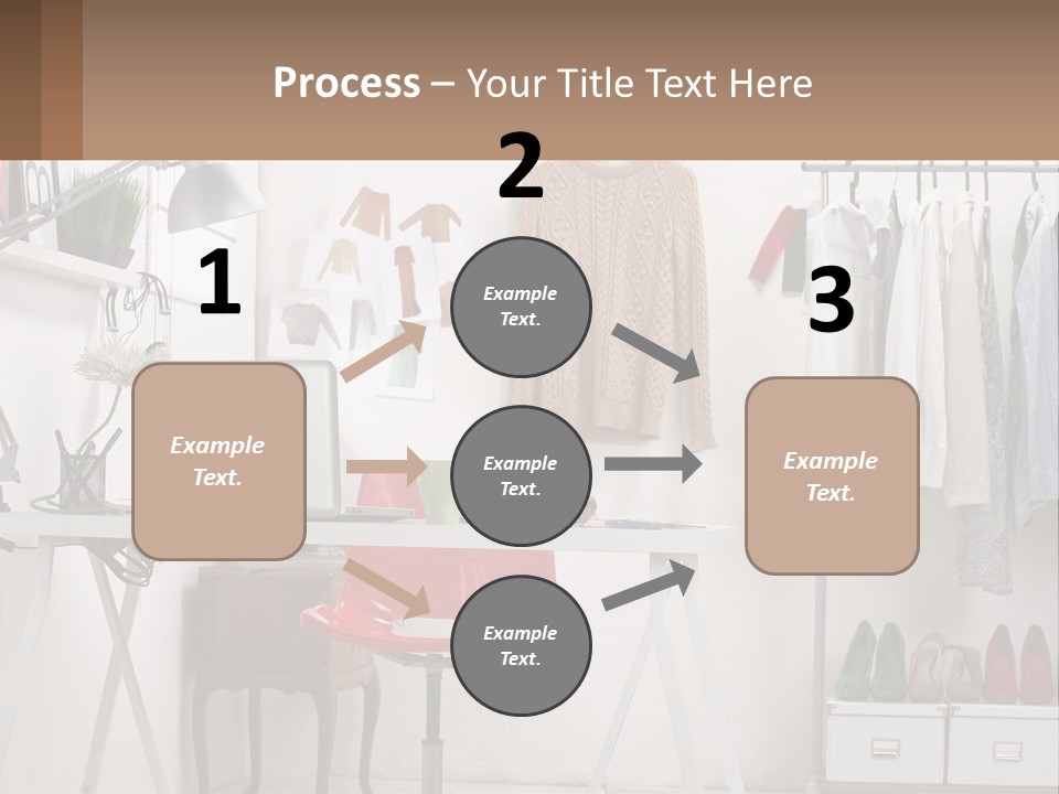 A Room With A Desk And A Laptop On It PowerPoint Template