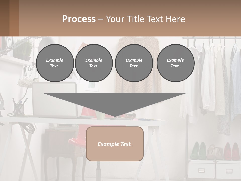 A Room With A Desk And A Laptop On It PowerPoint Template