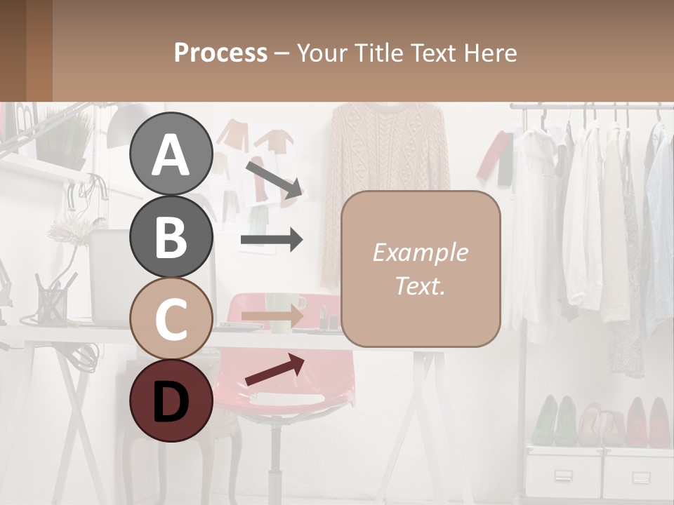 A Room With A Desk And A Laptop On It PowerPoint Template