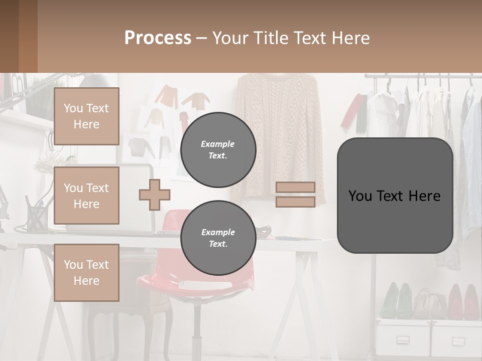 A Room With A Desk And A Laptop On It PowerPoint Template