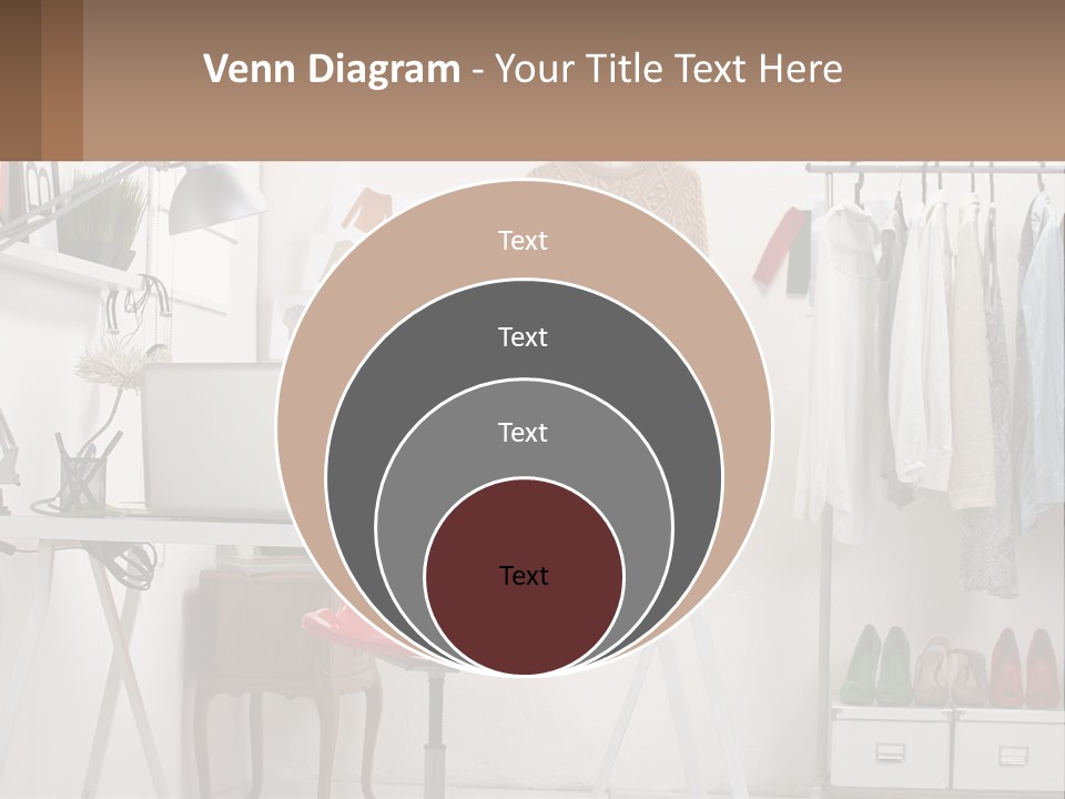 A Room With A Desk And A Laptop On It PowerPoint Template