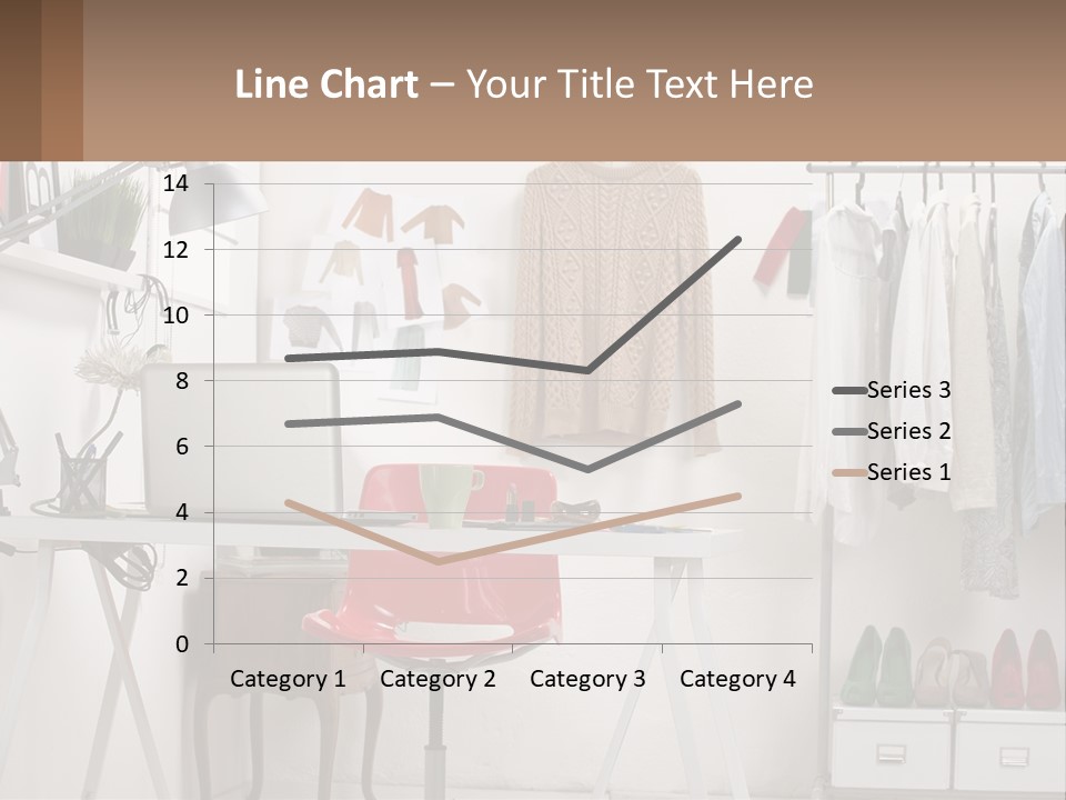 A Room With A Desk And A Laptop On It PowerPoint Template