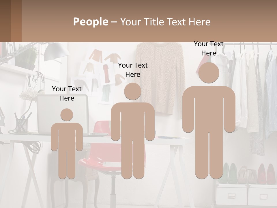 A Room With A Desk And A Laptop On It PowerPoint Template