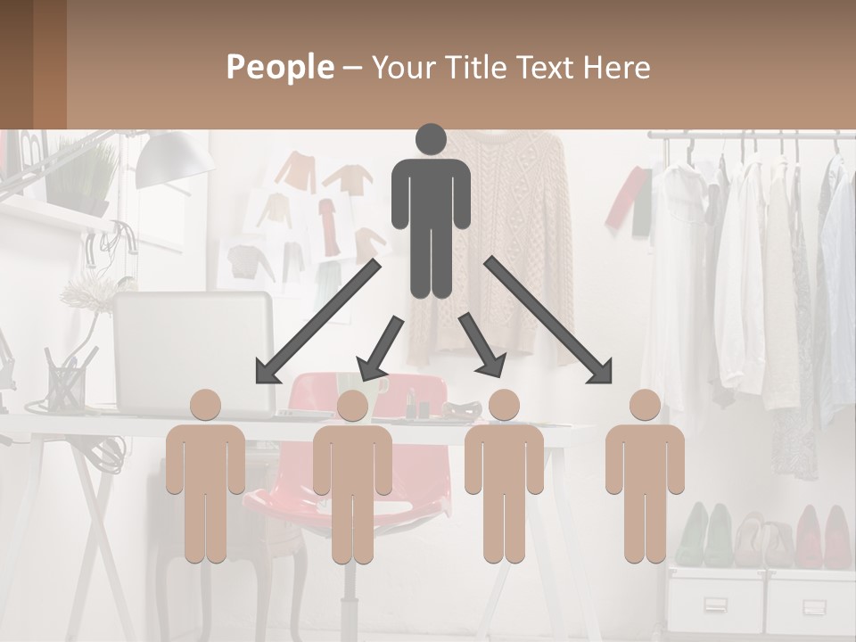 A Room With A Desk And A Laptop On It PowerPoint Template