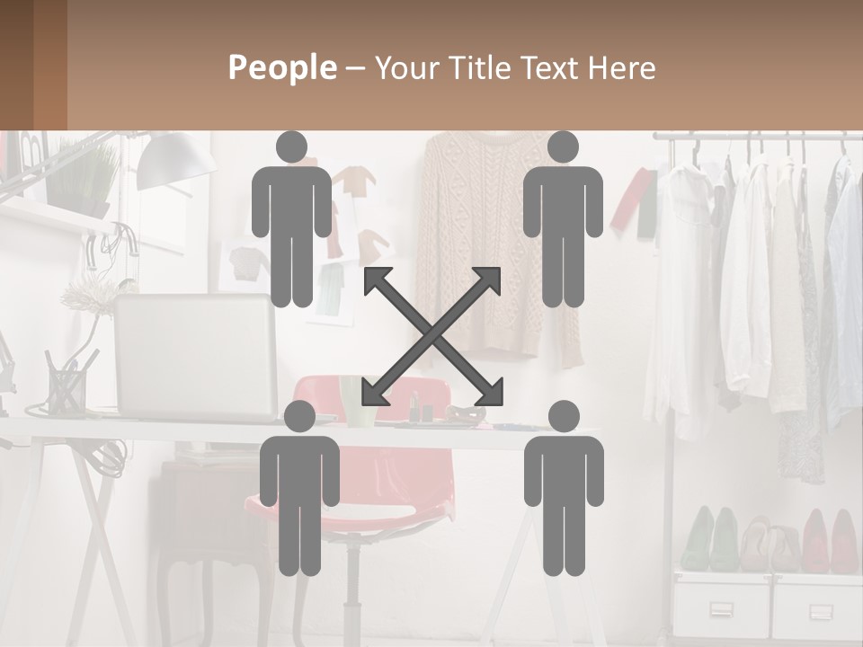 A Room With A Desk And A Laptop On It PowerPoint Template