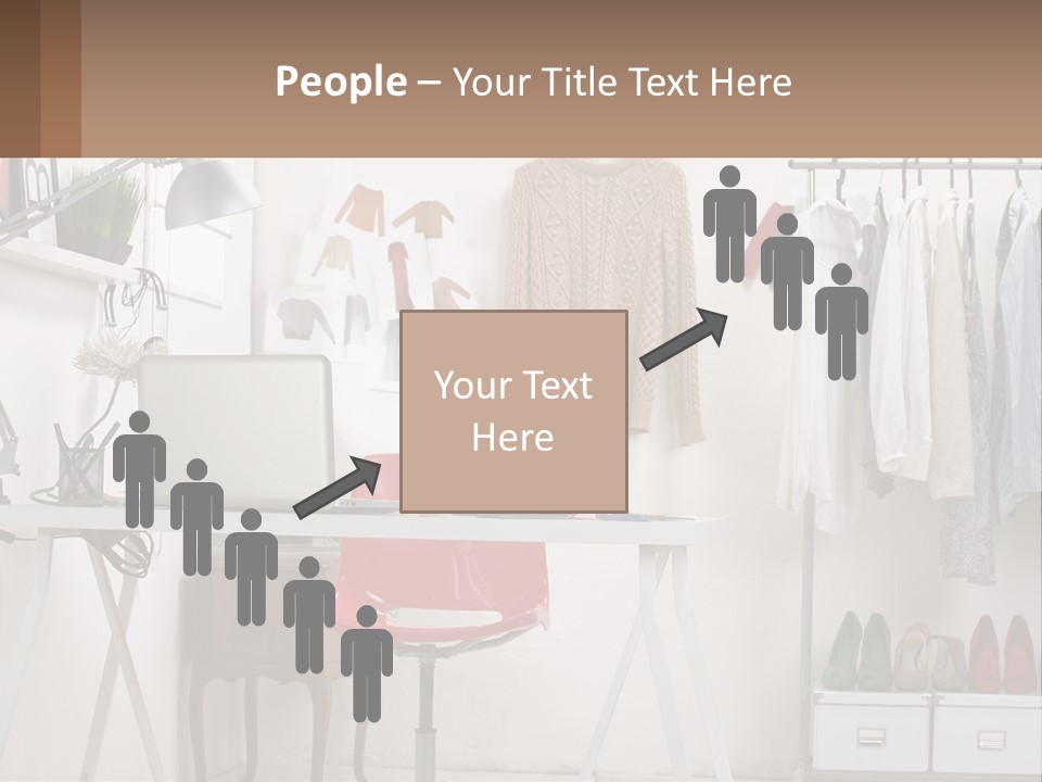 A Room With A Desk And A Laptop On It PowerPoint Template