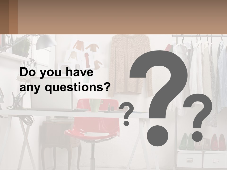 A Room With A Desk And A Laptop On It PowerPoint Template