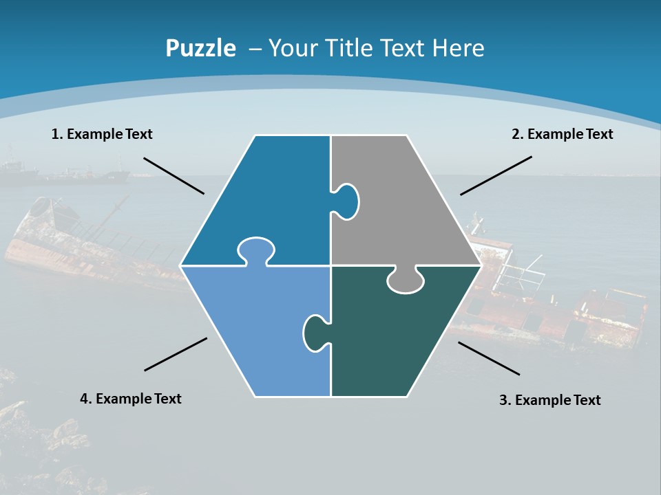 A Rusty Boat In The Middle Of A Body Of Water PowerPoint Template