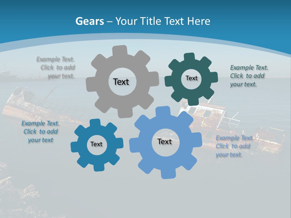 A Rusty Boat In The Middle Of A Body Of Water PowerPoint Template