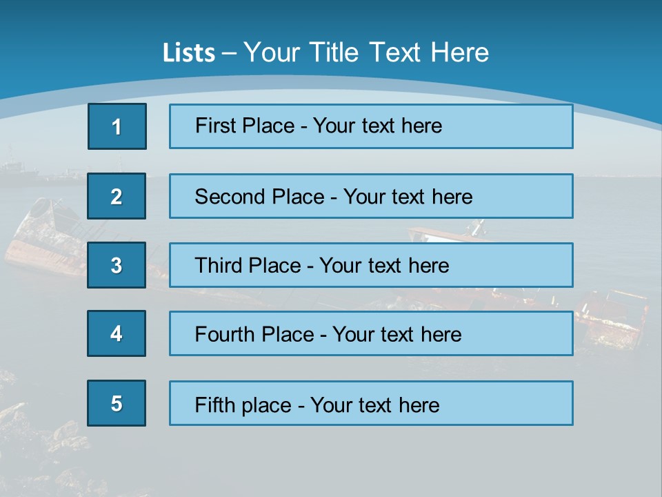 A Rusty Boat In The Middle Of A Body Of Water PowerPoint Template