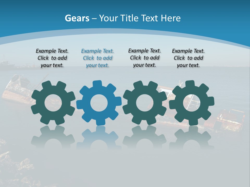 A Rusty Boat In The Middle Of A Body Of Water PowerPoint Template