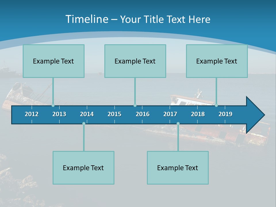 A Rusty Boat In The Middle Of A Body Of Water PowerPoint Template