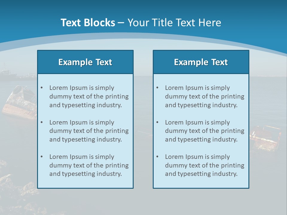 A Rusty Boat In The Middle Of A Body Of Water PowerPoint Template