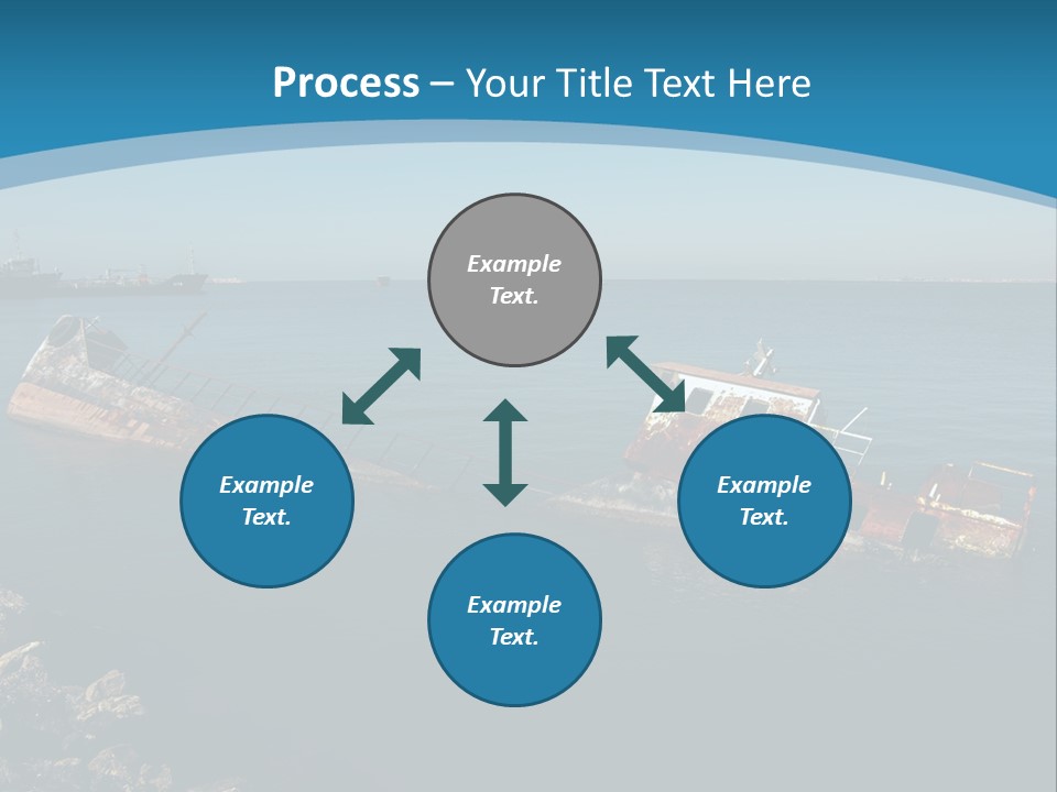 A Rusty Boat In The Middle Of A Body Of Water PowerPoint Template