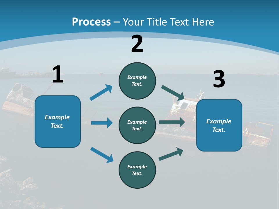 A Rusty Boat In The Middle Of A Body Of Water PowerPoint Template