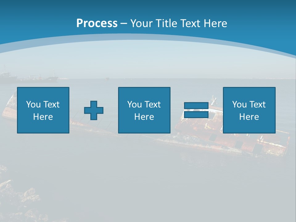 A Rusty Boat In The Middle Of A Body Of Water PowerPoint Template