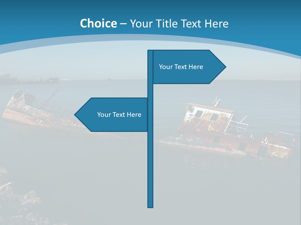 A Rusty Boat In The Middle Of A Body Of Water PowerPoint Template