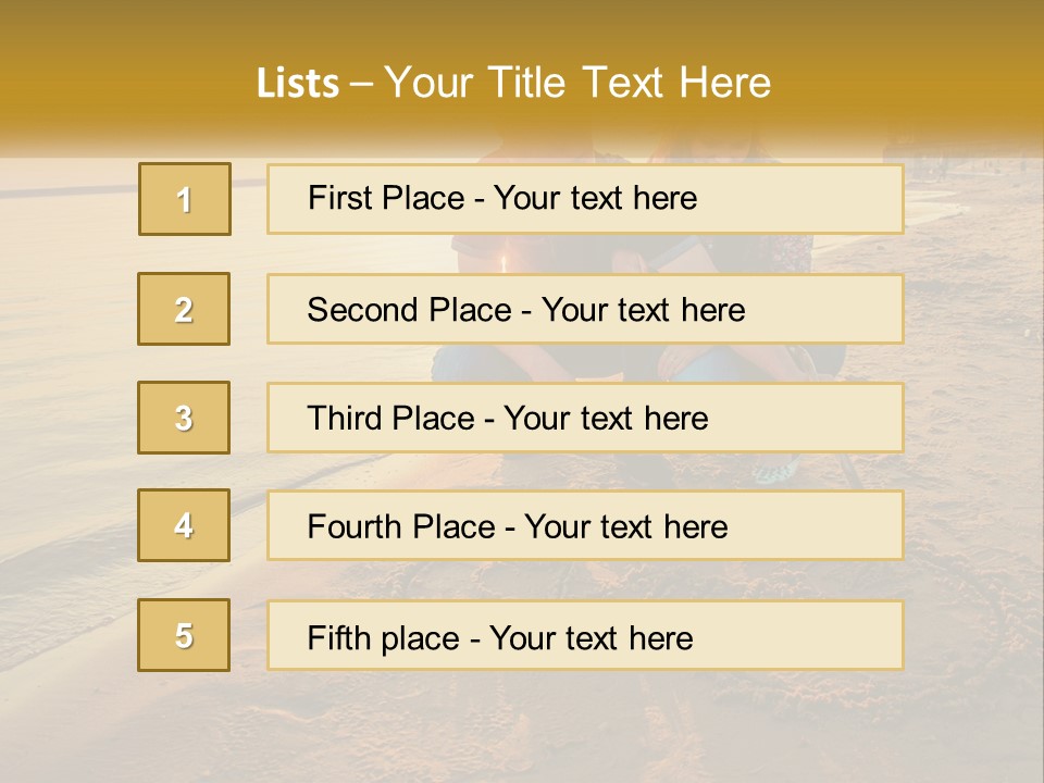 A Man And Woman Kneeling Down On The Beach PowerPoint Template